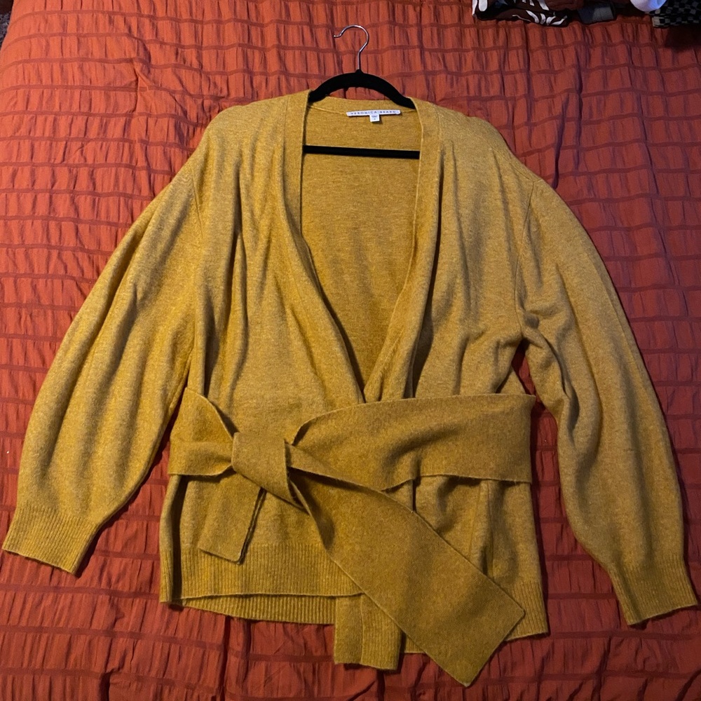 Veronica Beard Mustard Cardigan with Belt